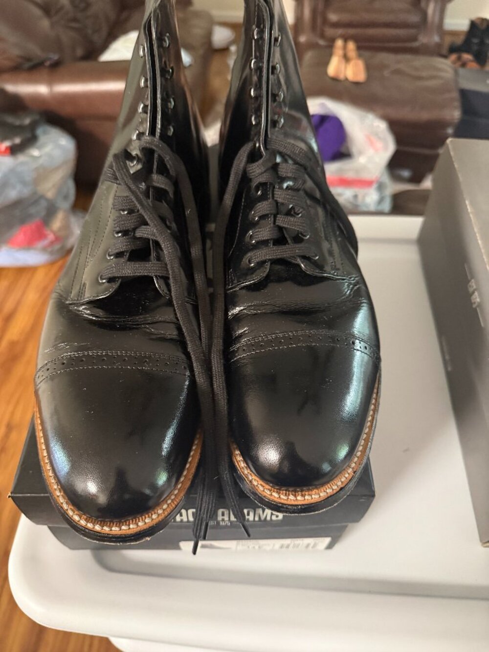 Stacy Adams Madison Black Leather Dress Boots Men’s Size 14 E 00015